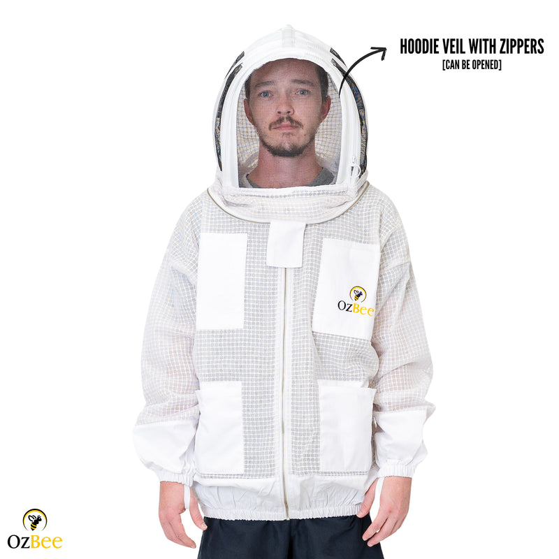 Beekeeping Bee Jacket 3 Layer Mesh Hood Beekeeping Jacket for Beekeeper