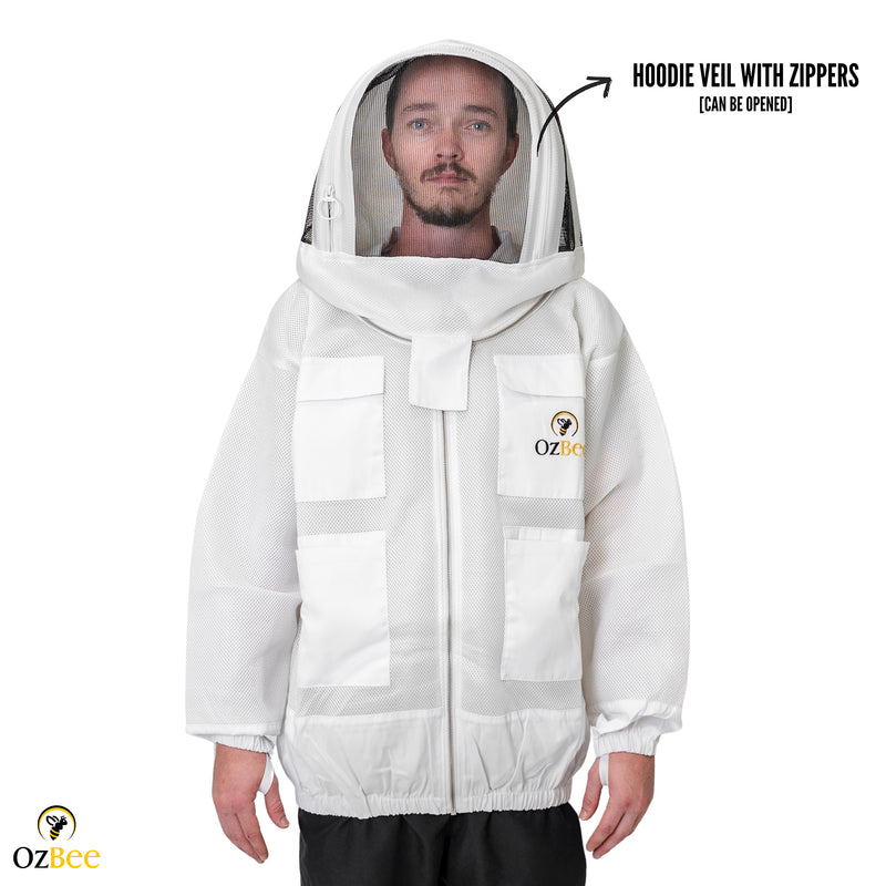 Beekeeping Bee Jacket 2 Layer Mesh Hoodie Light Weight Beekeeping Jacket for Beekeeper