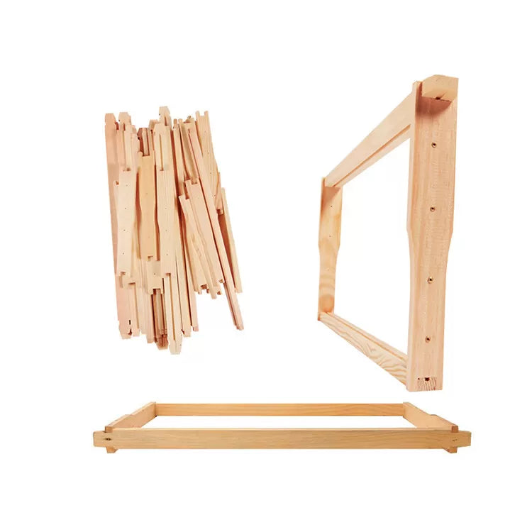 20 X Ideal Beekeeping Frames with Eyelets Wood Beehive Wooden Flat Pack Frame