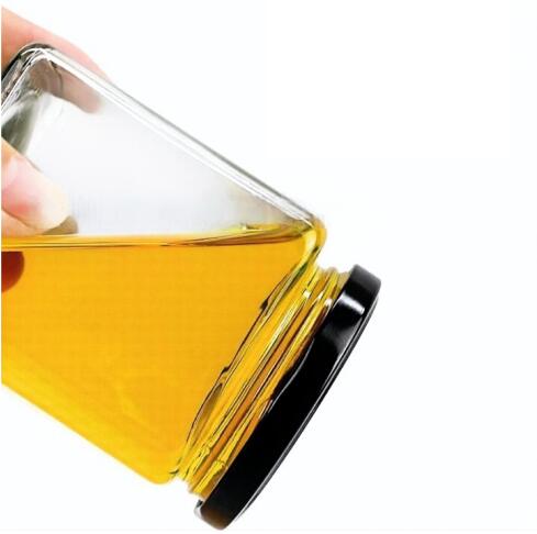 60 X Honey Glass Jar Square 380 ML