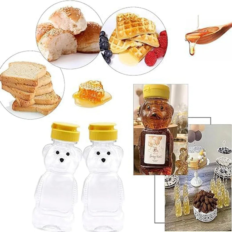Plastic Honey Bear Bottle Squeeze Bear Cup Flip Top Lid Jar 325GM/249ml