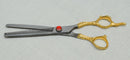 Ovial Camel- 24KT Gold Plated Professional Thinning Barber Scissor 8"